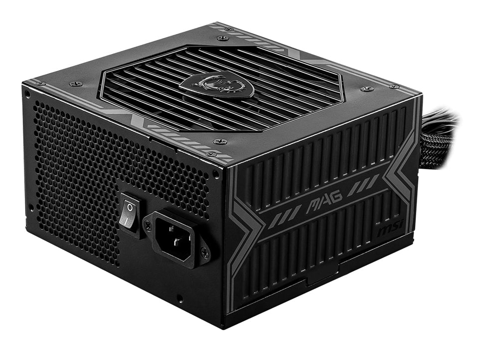 MSI MAG A550BN UK PSU '550W, 80 Plus Bronze certified, 12V Single-Rail, DC-to-DC Circuit, 120mm Fan, Non-Modular, Sleeved Cables, ATX Power Supply Unit, UK Powercord, Black'