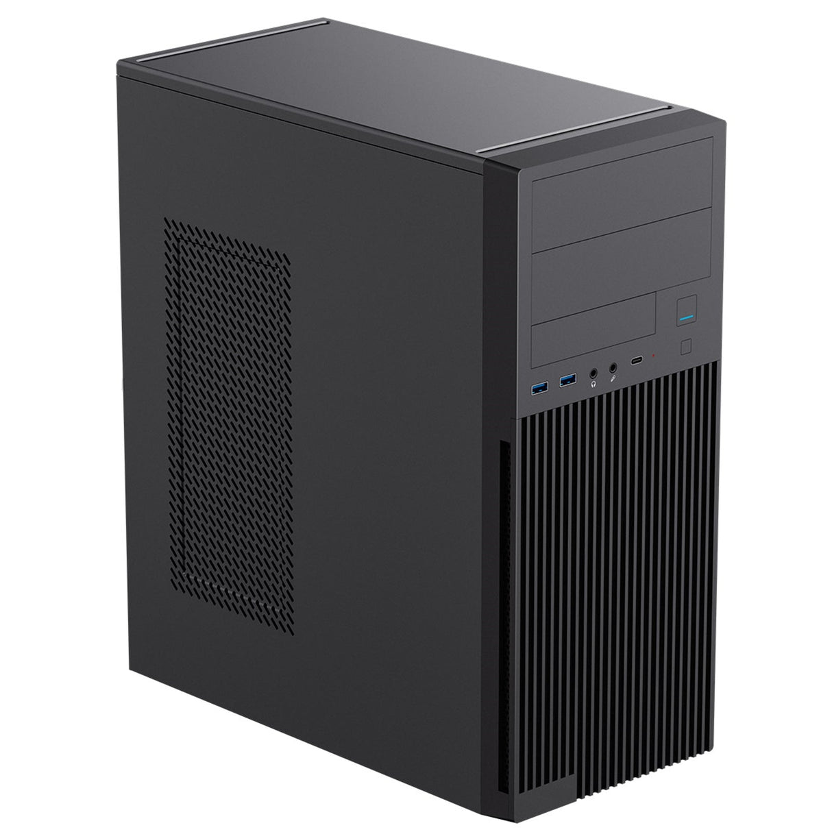 CiT Academy Mid-Tower Office PC Case With USB Type C and 80mm Rear Black Fan and 500W Power Supply Included