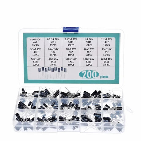 200pcs Electrolytic Capacitor Kit