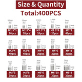 400pcs Grub Screw Assortment