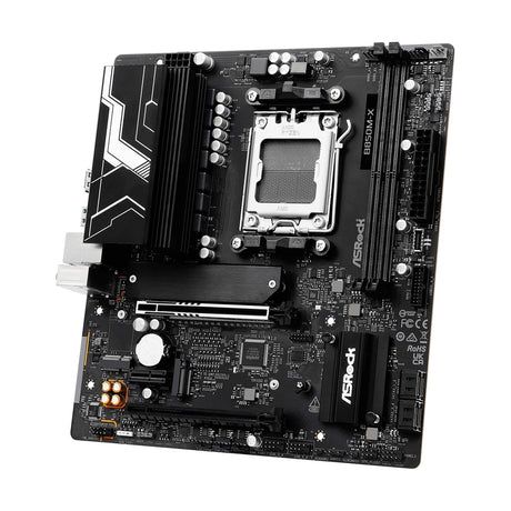 ASRock B850M-X AMD AM5 Socket Motherboard, Micro-ATX, 2x DDR5 Slots, 2x M.2 Sockets, 2.5GbE LAN, 1x DisplayPort / 1x HDMI Port