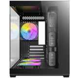 Antec CX60M ARGB Mini Tower Micro ATX Gaming Case, Black, Tempered Glass Panels, Dual Chamber Design, Vertical Cooling, Pre-Installed ARGB Fans, Water Cooling Support,