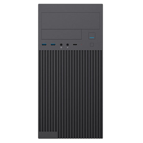 CiT Mentor Micro-ATX Office PC Case With USB Type C and 80mm Rear Black Fan Included