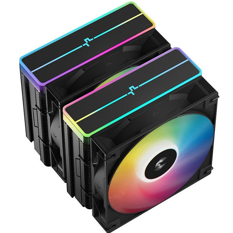 DeepCool AG620 BK ARGB V2 Dual-Tower CPU Air Cooler with 120mm ARGB Fans, Compatible with Intel LGA 1851/1700/1200/115x & AMD AM5/AM4, High-Performance Quiet Cooling, Matte Black