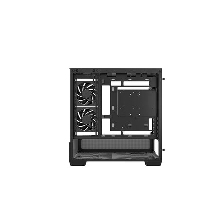 DeepCool CG380 3F Micro-ATX Gaming Case Black Panoramic Tempered Glass Side Panel, Mesh Airflow Front, 3 Pre-Installed ARGB Fans, USB-C & USB-A Front I/O, Spacious SFF/mATX/ITX Build Support