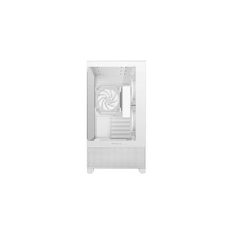 DeepCool CG380 3F Micro-ATX Gaming Case White Panoramic Tempered Glass Side Panel, Mesh Airflow Front, 3 Pre-Installed ARGB Fans, USB-C & USB-A Front I/O, Spacious SFF/mATX/ITX Build Support