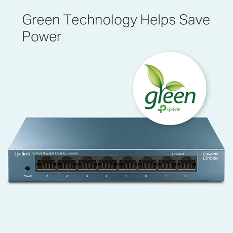 TP-Link LiteWave LS108G 8-Port 10/100/1000Mbps Metal Gigabit Desktop Network Switch