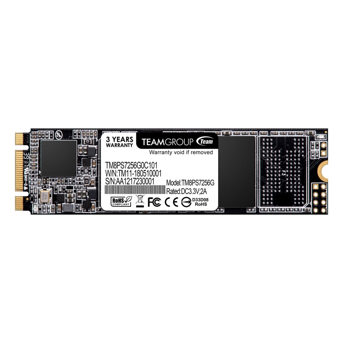 Team MS30 (TM8PS7256G0C101) 256GB, M.2 Sata Interface, PCIe Gen3, Read 550MB/s, Write 470MB/s, 3 Year Warranty