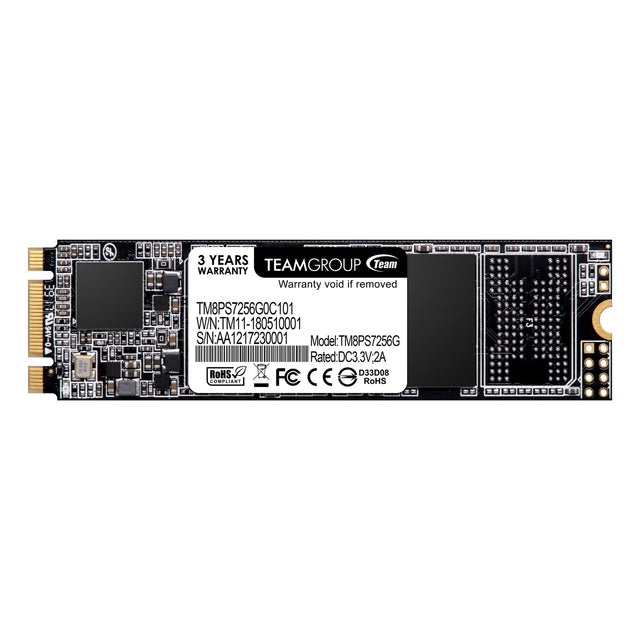 Team MS30 (TM8PS7256G0C101) 256GB, M.2 Sata Interface, PCIe Gen3, Read 550MB/s, Write 470MB/s, 3 Year Warranty